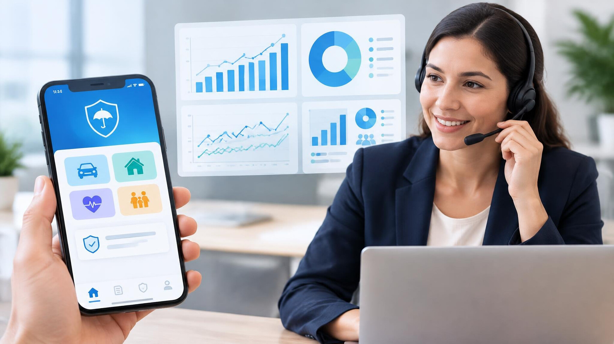 insurance app on smartphone